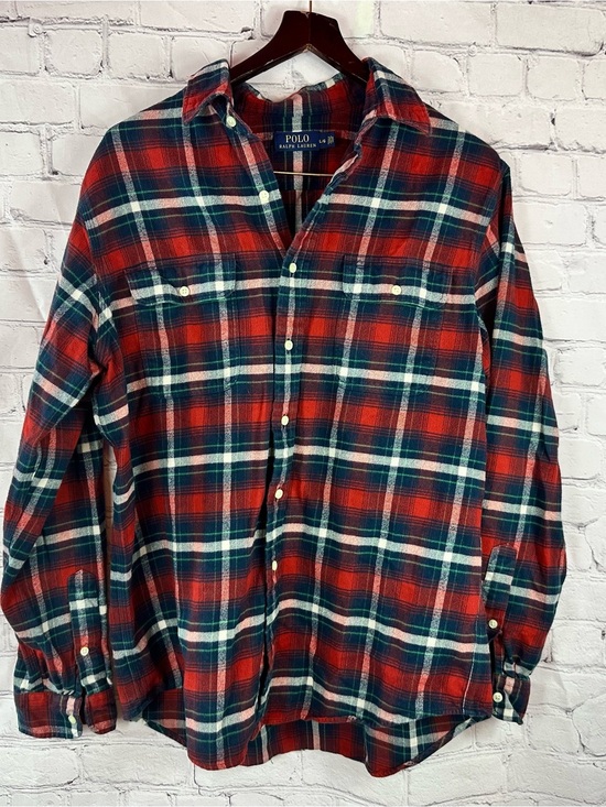 Polo Ralph Lauren Other - Polo Ralph Plaid Button up cotton flannel Shirt men L winter layering outdoor
